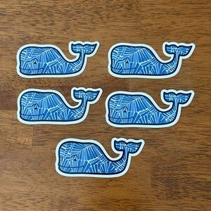 NEW! vineyard vines Blue Palm Leaves Stickers - Lot of 5 Stickers